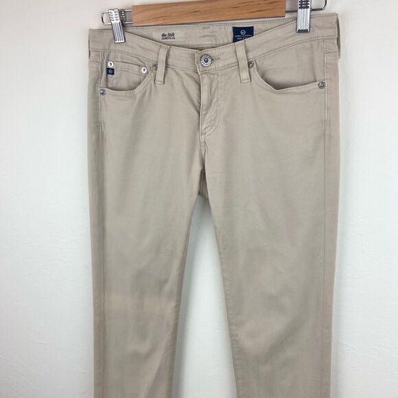 AG ‘The Stilt Cigarette Leg’ Cream Suede Pant - Picture 2 of 7